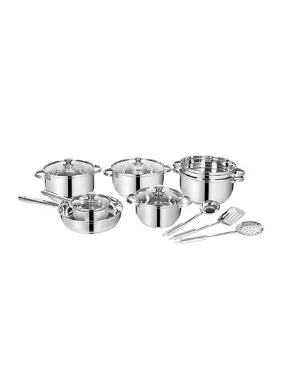 Buy 13 Piece Stainless Steel Cookware Set Silver 13-Piece in UAE