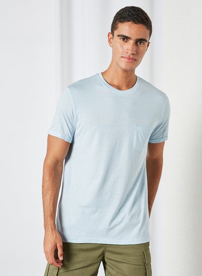 Buy Marled Crew Neck T-Shirt Blue in Egypt