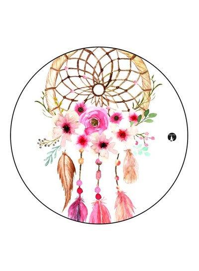 Buy Dream Catcher Printed Fridge Magnet White/Pink/Beige 5.5cm in Saudi Arabia