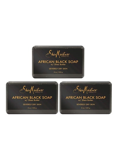 Buy Pack Of 3 African Black Soap With Shea Butter 230x3grams in Saudi Arabia