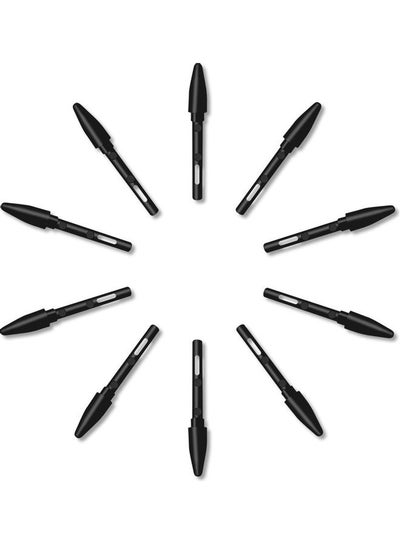 Buy 10-Piece Replacement Graphic Tablet Pen Nib Black in Saudi Arabia