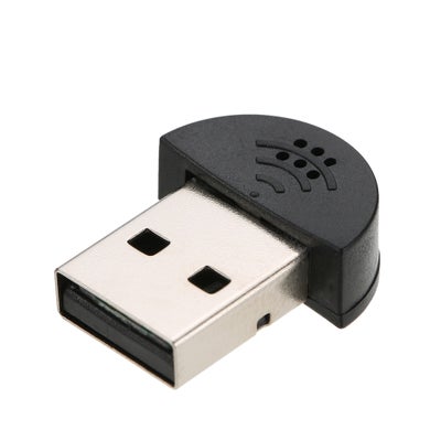 Buy Mini Microphone Mic Audio Adapter Black in UAE