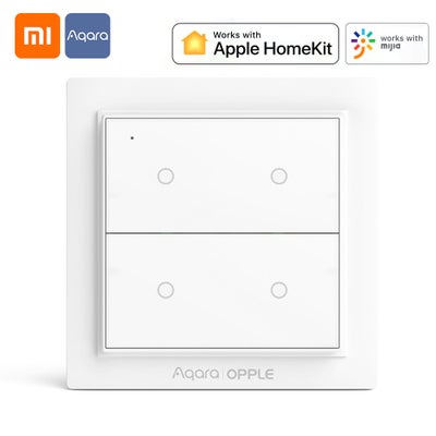 Buy Wireless Smart Homekit Working with Mi Home App Magnetic Wall Switch Zigbee 3.0 White in UAE