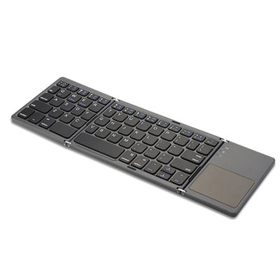 اشتري Mini 3-Folding Keyboard BT Foldable Cordless Keypad with Touchpad for Tablets Phone أسود في السعودية