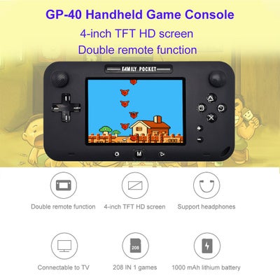 Buy GP40 Nostalgic 4.0 Inch TFT HD Screen Built-in 208 NES Handheld Joystick Game Console in UAE