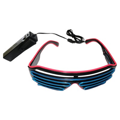 Buy YJ006 15 Colors Optional Light Up El Wire Neon Rave Glowing Party Voice-control LED Glasses in Saudi Arabia