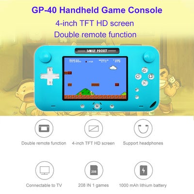 Buy GP40 Nostalgic 4.0 Inch TFT HD Screen Built-in 208 NES Handheld Joystick Game Console in UAE