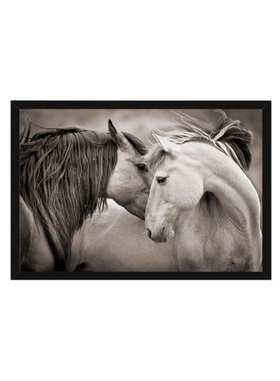 Buy Horse Poster With Frame Grey in UAE