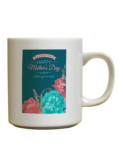 Buy Happy Mother's Day Printed Coffee Mug White/Blue/Pink in Egypt