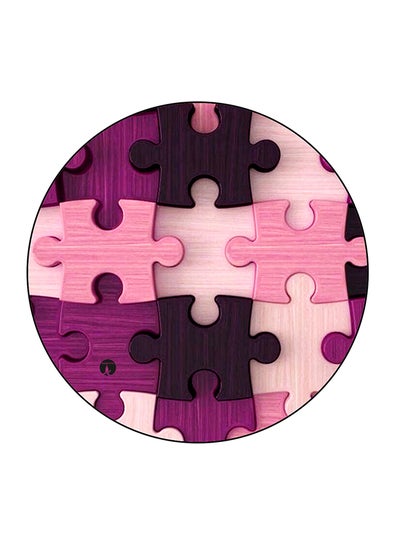 Buy Puzzle Patterns Printed Fridge Magnet Pink/Black 5.5 x 5.5cm in Saudi Arabia