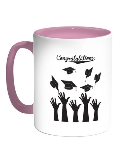 Buy Congratulations Printed Magic Coffee Mug White/Black/Pink in Egypt