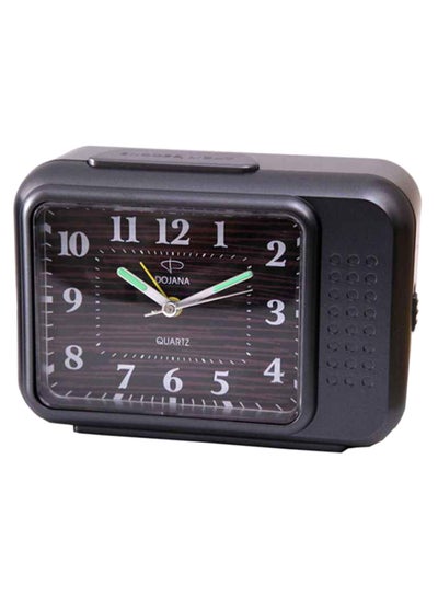 Buy Rectangle Analog Alarm Clock Grey/Black in Saudi Arabia