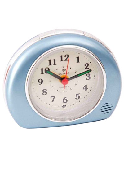 Buy Decorative Analog Alarm Clock Blue/Silver/White in Saudi Arabia