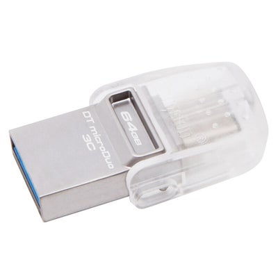 Buy 3C 64GB MicroDuo USB3.1 Type-C OTG Dual Flash Pen Drive C4058-64-L Silver in Saudi Arabia