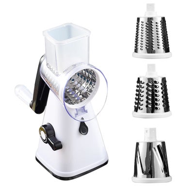 Buy Multi-Functional Manual Roller Vegetable Shredder White 28 x 14 x 17cm in Saudi Arabia