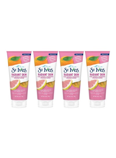 Buy Pack Of 4 Radiant Skin Pink Lemon And Mandarin Orange Face Scrub Clear 4x170grams in Saudi Arabia
