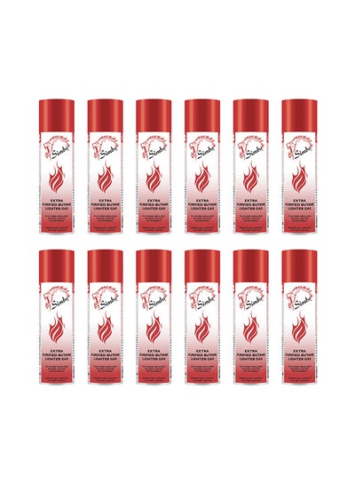 Buy 12-Piece Extra Purified Butane Lighter Gas Multicolour 250ml in UAE