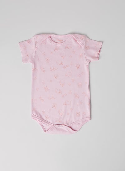Buy Baby All-Over Printed Onesie Pink in Egypt
