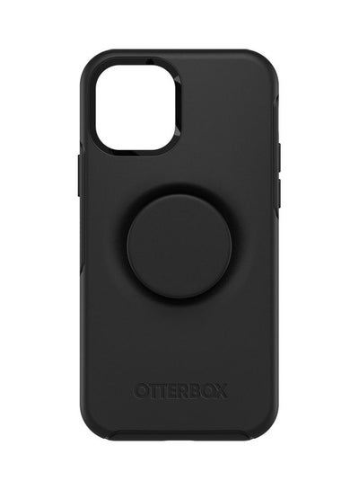 Buy Protective Case Cover With Pop Socket Phone Holder For Apple iPhone 12 / 12 Pro Black in Saudi Arabia