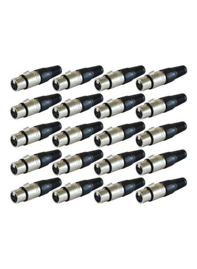 Buy GLS Audio XLR Female Plugs Connectors XLR-F Plug - 20 Pack Silver/Black in UAE