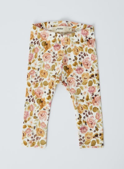 Buy Baby Floral Print Leggings Turtledove in UAE