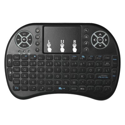 Buy Wireless Keyboard Air Mouse Touchpad Remote Control For Android TV BOX PC Smart TV Black in Saudi Arabia