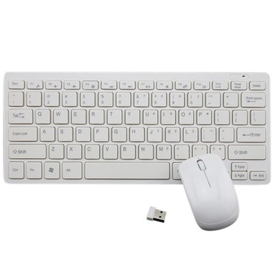 Buy Wireless Plug And Play Mini Keyboard And Mouse Set For Home Game Office Travel white in Saudi Arabia