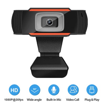 Buy 1080P Auto Focus USB Webcam Black in UAE