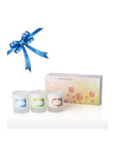 Buy Set Of 3 Burning Candle Multicolour in UAE