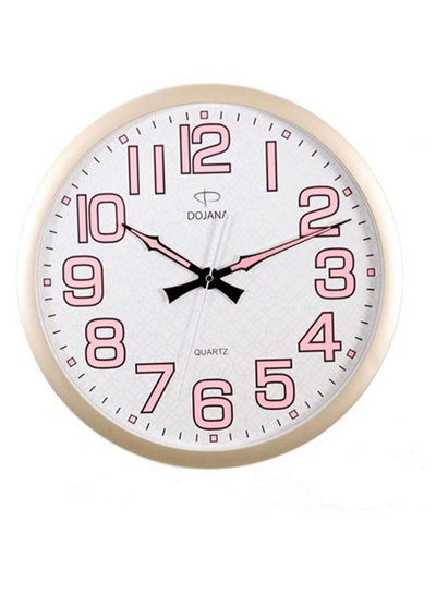 Buy Round Shape Analog Wall Clock Beige/White 400 x 400mm in Saudi Arabia