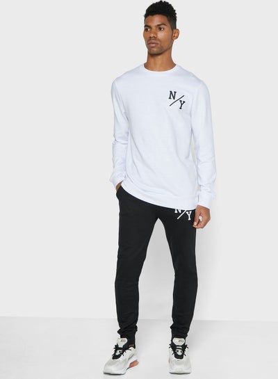 Buy NY Tracksuit Set White/Black in Saudi Arabia