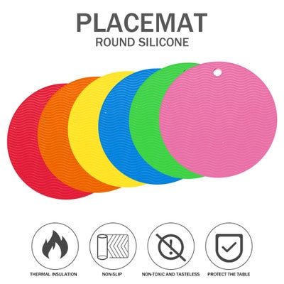 Buy 6-Piece Heat Resistant Non-Slip Mat Pads Multicolour 18cm in Saudi Arabia