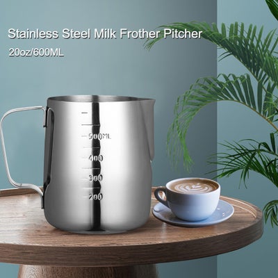 Buy Stainless Steel Milk Frother Pitcher Silver 13.7cm in Egypt