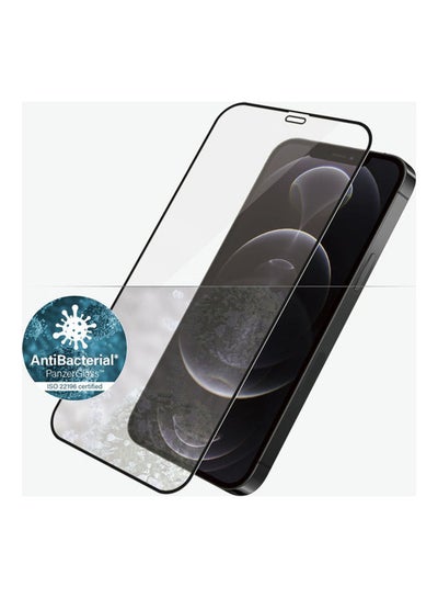 Buy Tempered Glass Screen Protector For iPhone 12/12 Pro Clear/Black in Saudi Arabia