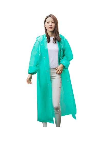 Buy Unisex Outdoor Travel Waterproof Hooded Drawstring Raincoat Jacket Rainwear 0.146kg in Egypt