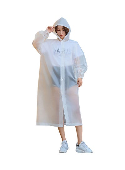 Buy Unisex Outdoor Travel Waterproof Hooded Drawstring Raincoat Jacket Rainwear 0.142kg in Egypt