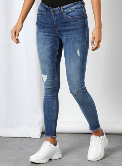 Buy Lucy Mid-Rise Jeans Light Blue Denim in UAE