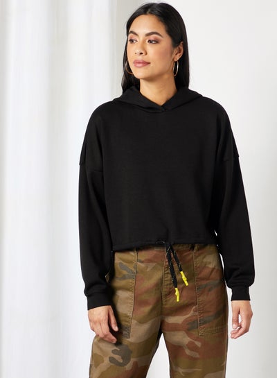 drawstring cropped hoodie