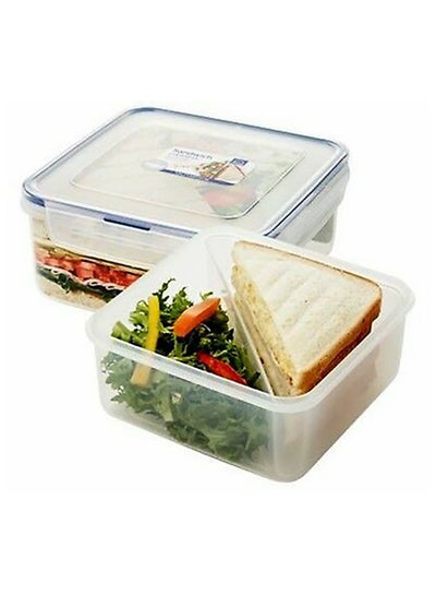 Buy Square Divided Food Storage Container Clear 1.2Liters in Egypt