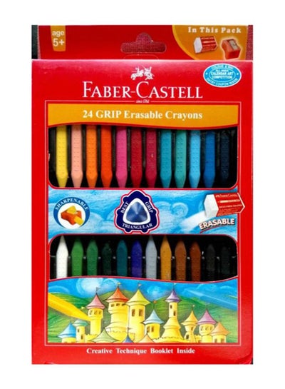 Buy 24-Piece Grip Erasable Crayon Set Multicolour in UAE