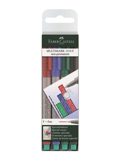 Buy Faber-Castell-Marker Multimark Non-Permanent F Wallet Of 4 Multicolour in Saudi Arabia