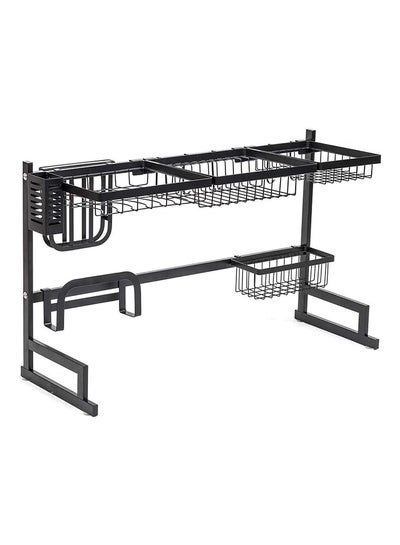 Buy Stainless Steel Dish Drying Rack Over Sink Black 85x32x52cm in UAE