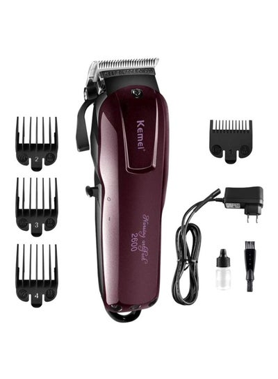 Buy KM-2600 Rechargeable Electric Hair Clipper Red Wine 19x4.5x4.5cm in Saudi Arabia