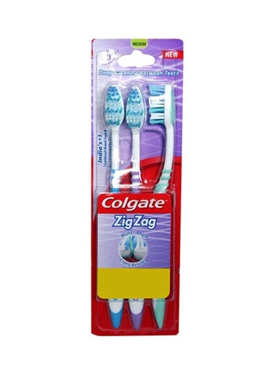 Buy 3-Piece ZigZag Toothbrush Assorted in UAE