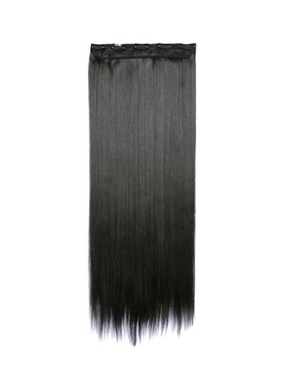 Buy 5-Piece Synthetic Straight Hair Wig With Comb Black 70cm in Saudi Arabia