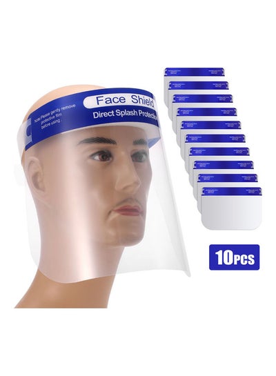 Buy Transparent Face Shield Anti-smog Anti-wind Prevent Lampblack/Droplets Protective Shield  Face Guard 10PCS 38*4*30cm in Egypt