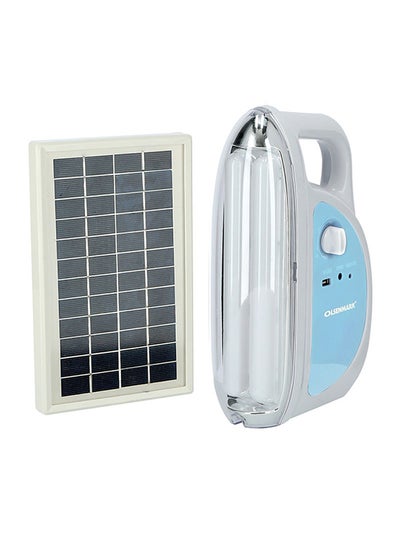 Buy Rechargeable LED Emergency Lantern With Solar Panel White/Blue in UAE