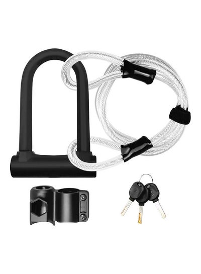 Buy Bike Lock Heavy Duty Bicycle U Lock Secure Lock with Mounting Bracket 21.5*6*13.5cm in Saudi Arabia