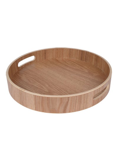 Buy Round Serving Tray Brown 34cm in UAE