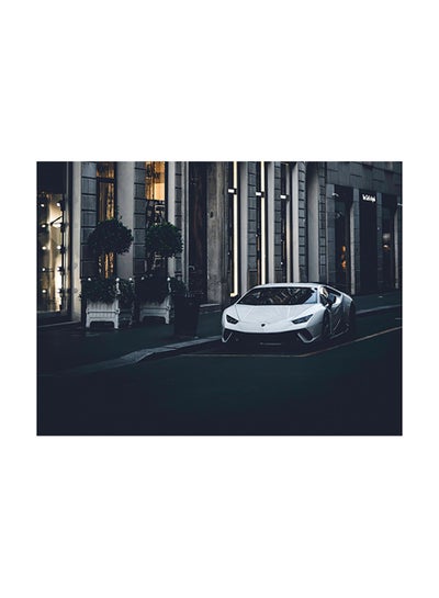 Buy Lamborghini Themed Wall Sticker Grey/White/Black 140x105cm in Egypt